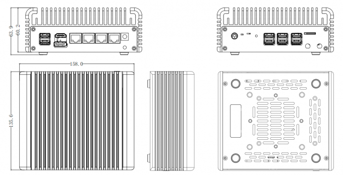 Zzy Desktop Firewall Intel N100 Pfsense Ubuntu Linux 4*2.5g Rj45 Ethernet Ports 0