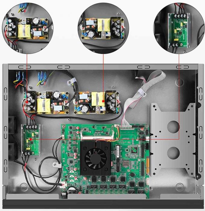 Zynshield 1U Rackmount Dual PSU Firewall Intel Core J1900 4 Core 4 Threads OPNsense pfSense OpenWRT 6 2.5G LAN 2