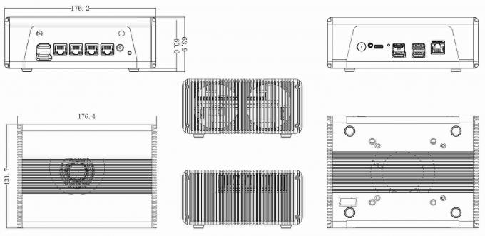 AI Firewall Desktop Mini PC AMD Radeon R7-7840 4 2.5Gbps UDE LAN 8K Wifi 6 EXSi 0