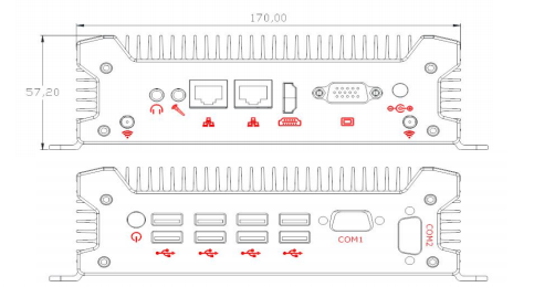 Zynshield Mini Pc N100 2*Com/232 2*2.5GB 8*USB Windows10/11 LINUX WES 7/10 0