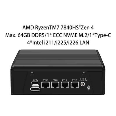 Купить AI Firewall Desktop Mini PC AMD Radeon R7-7840 4 2,5 Гбит/с UDE LAN 8K Wifi 6 EXSi online manufacture