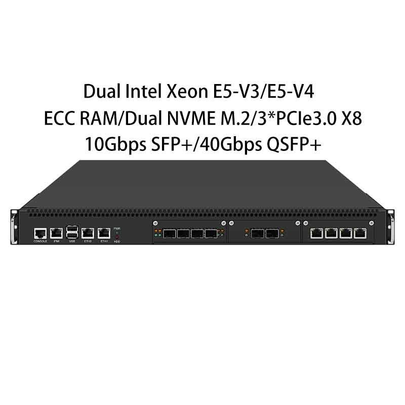 Zynshield 1U Rackmount Server PVE ESXi CentOS Ubuntu Intel Xeon E5V3 40Gbps QSFP+ 3 PCIe X8 Slots