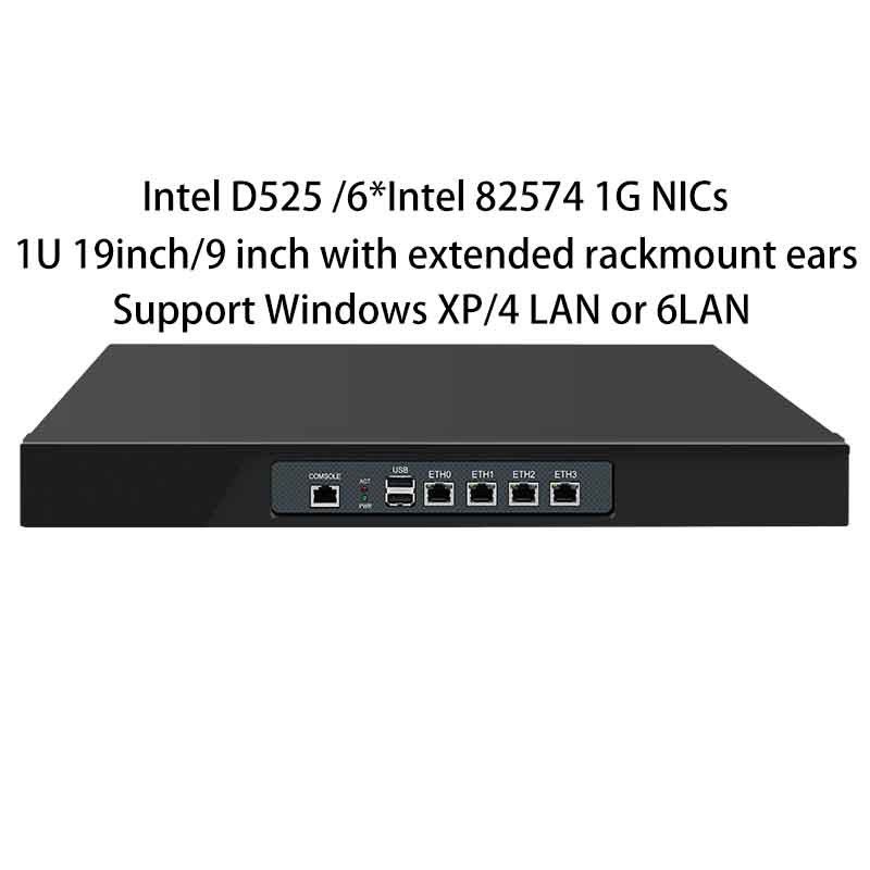Zynshield 1U Rackmount Firewall pfSense OpenWRT Debian Windows XP Intel D525 6 1G LAN