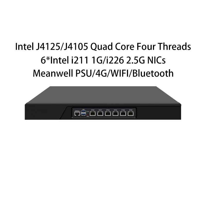 Zynshield 1U Rackmount Firewall pfSense OPNsense Ubuntu CentOS J4125 4G Wifi 6 2.5G LAN
