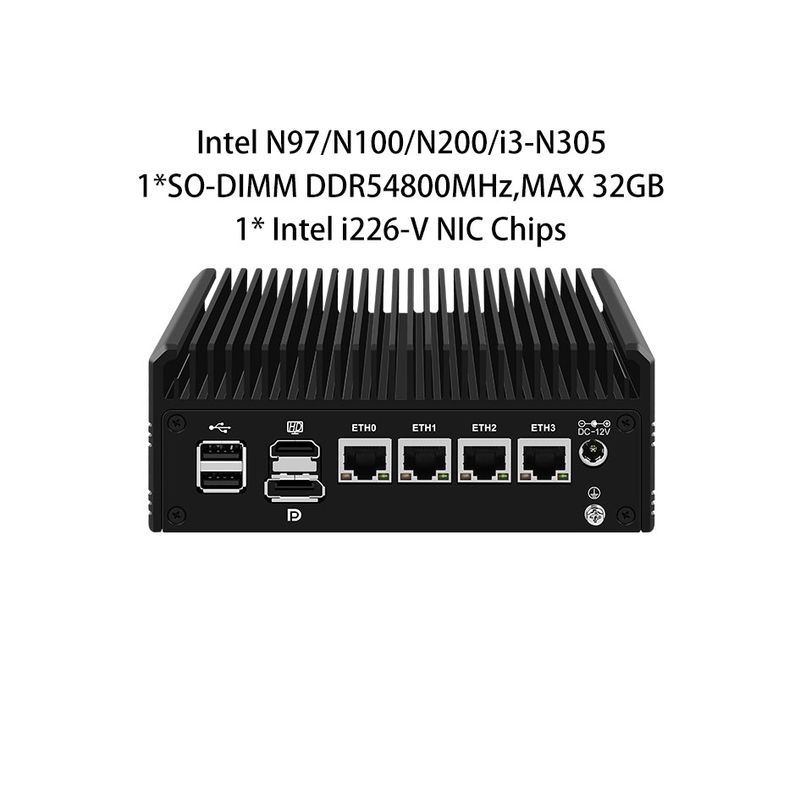 Zynshield VPN Firewall Intel N305 Pfsense Ubuntu Linux 4*2.5g Rj45 Ethernet Ports