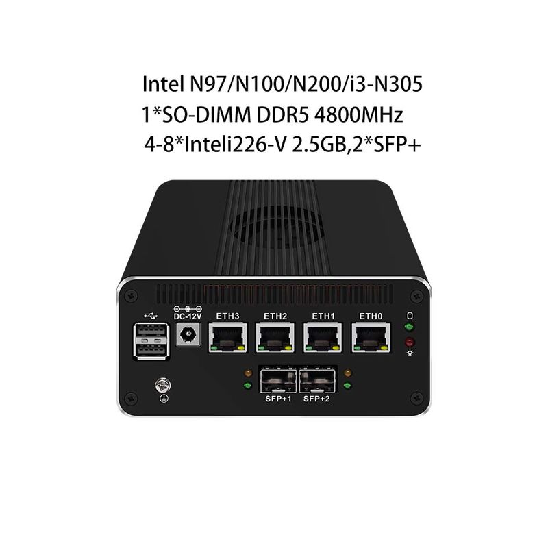 Zynshield Desktop Firewall Intel N100 Pfsense Ubuntu 4 Inteli226-V 2.5GB 2 SFP+