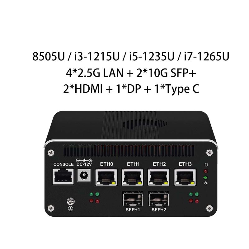 Zynshield i5-1235U Mini PC Small Host Soft Router 2.5G Network Card M.2 Industrial Computer Linux Industrial IoT 4G SIM Card